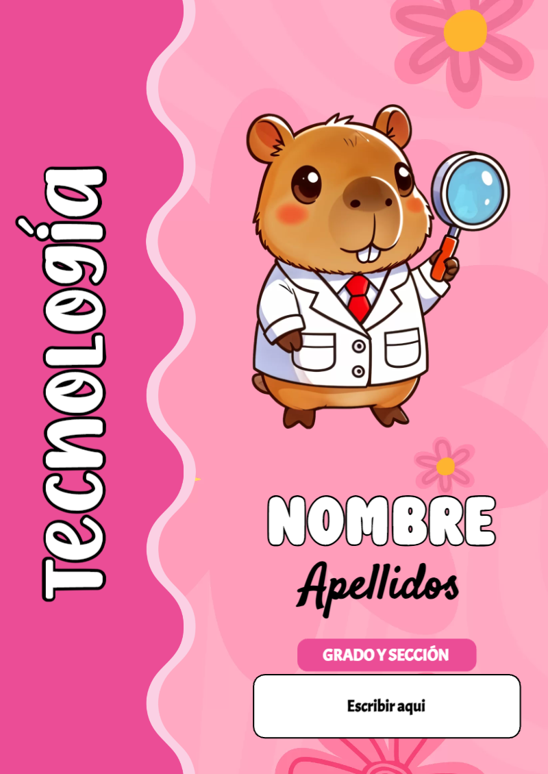 Portada de Capibara de Tecnología Editable para Imprimir Gratis