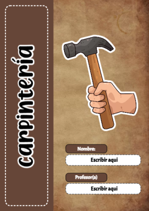 Portada de Carpintería para cuaderno fácil de imprimir - creación especial de Mini Canva