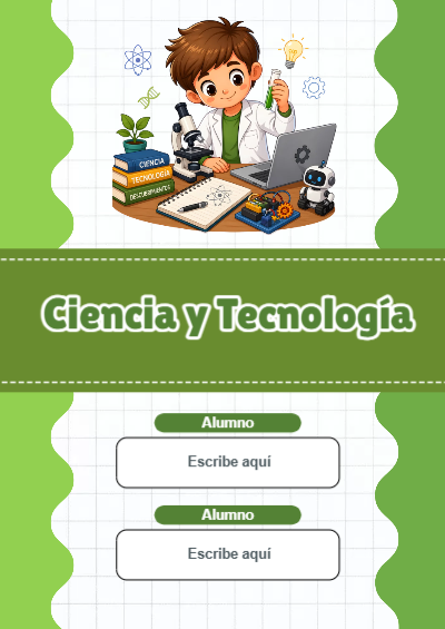 Portada de Ciencia y Tecnología Editable para Imprimir Gratis