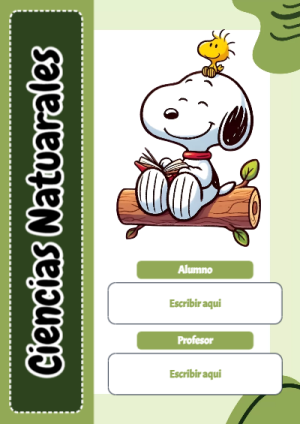 Portada de Ciencias Naturales para cuaderno en formato A4 - para el regreso a clases