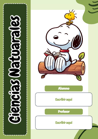 Portada de Ciencias Naturales Editable para Imprimir Gratis