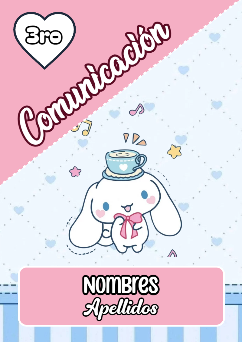 Portada de Cinnamoroll de Comunicación Editable para Imprimir Gratis