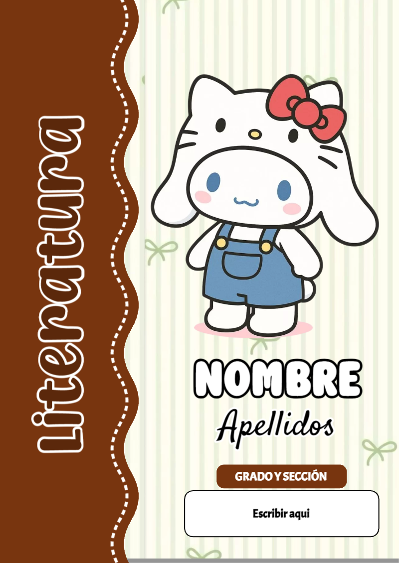 Portada de Cinnamoroll de Literatura para cuaderno para primaria - ideal para cuadernos de espiral