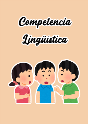 Portada de Competencia Lingüística para cuaderno con diseño escolar - creación especial de Mini Canva