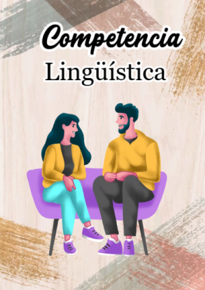 Portada de competencia linguistica para cuaderno para estudiantes - para personalizar tus materias