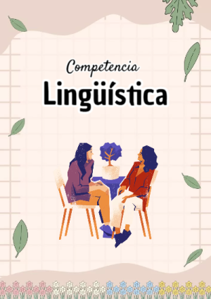 Portada de Competencia Lingüística para cuaderno con estilo creativo - para personalizar tus materias