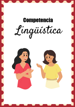 Portada de Competencia Lingüística para cuaderno con diseño bonito - disponible para descarga gratuita