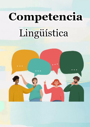 Portada de competencia linguistica para cuaderno para clases - creación especial de Mini Canva