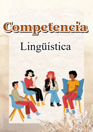 Portada de COMPETENCIA LINGUISTICA para cuaderno bonita para imprimir - con colores vivos y llamativos