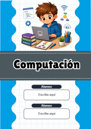 Portada de Computación para cuaderno en formato A4 - versión premium para imprimir
