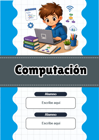 Portada de Computación Editable para Imprimir Gratis