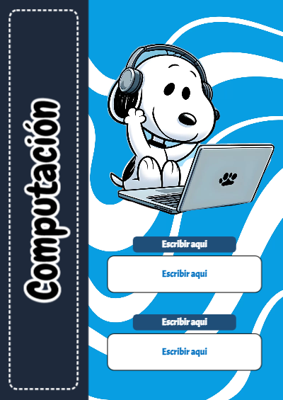 Portada de Computación Editable para Imprimir Gratis