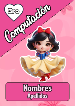 Portada de computación princesas de disney para cuaderno fácil de imprimir - versión premium para imprimir