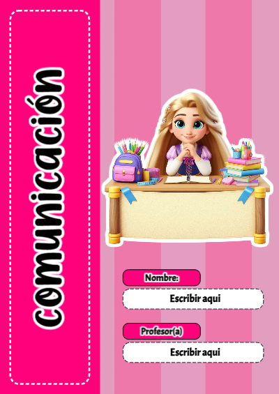 Portada de Comunicación con princesas de disney Editable para Imprimir Gratis