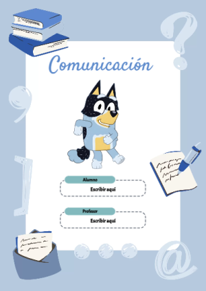 Portada de Comunicación para cuaderno escolar creativa - para el regreso a clases