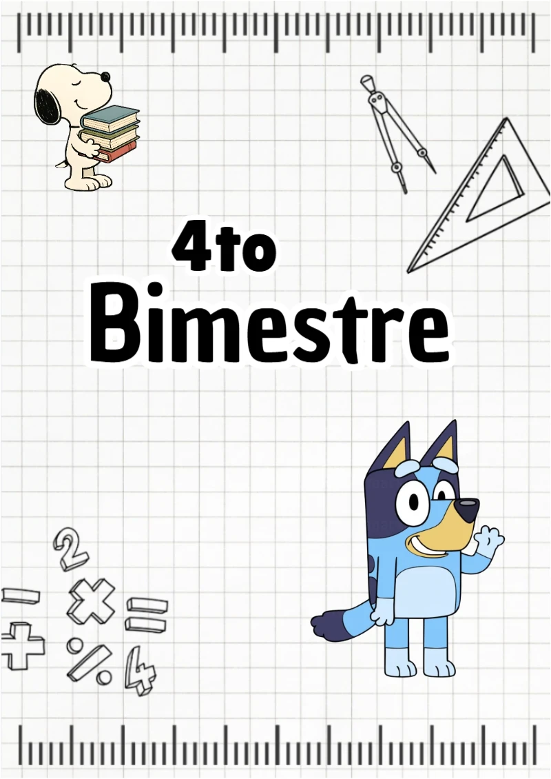 Portada de Cuarto Bimestre Bluey (Diseño 3) para cuaderno con estilo creativo - estilo único para estudiantes