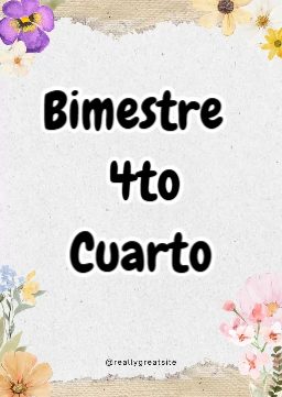 Portada de Cuarto Bimestre para cuaderno para primaria - para todas las edades y grados
