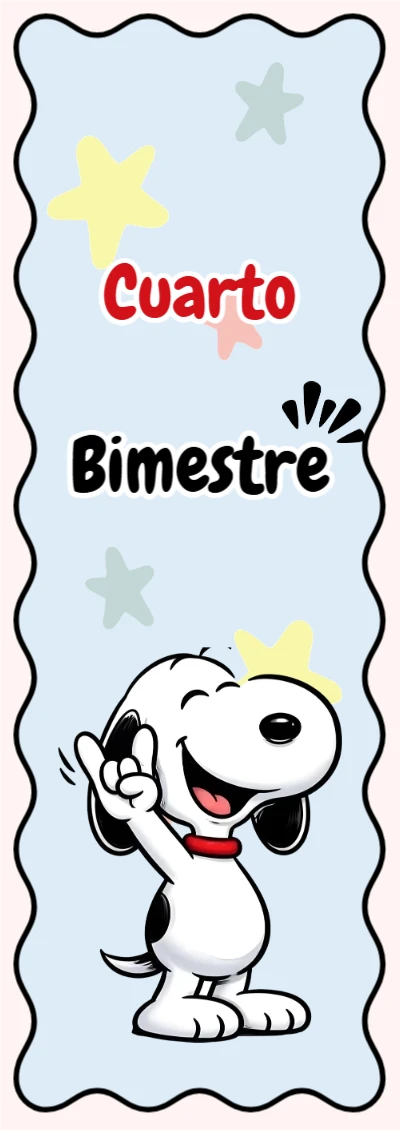 Portada de Cuarto Bimestre para cuaderno llamativa y bonita - para el regreso a clases