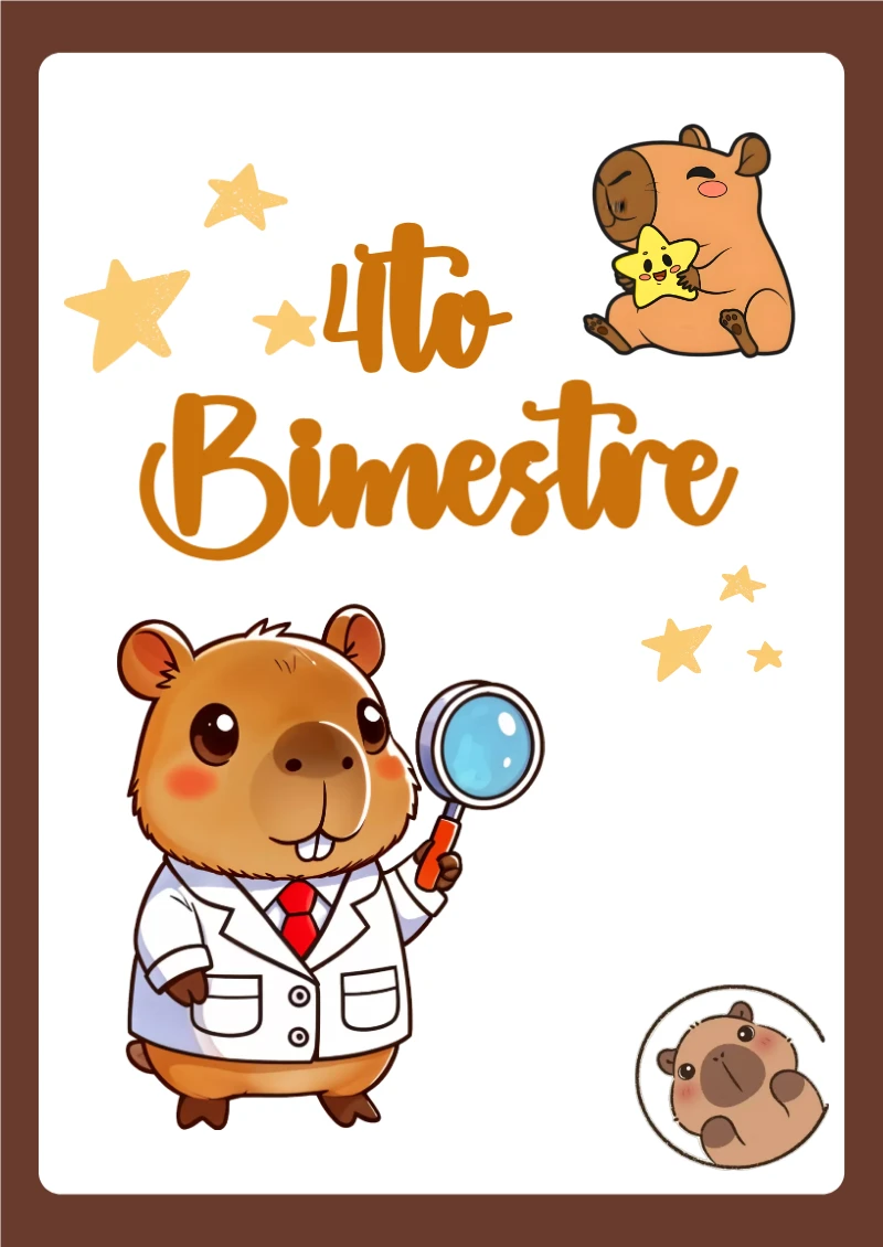 Portada de Cuarto Bimestre para cuaderno con diseño bonito - diseño escolar moderno
