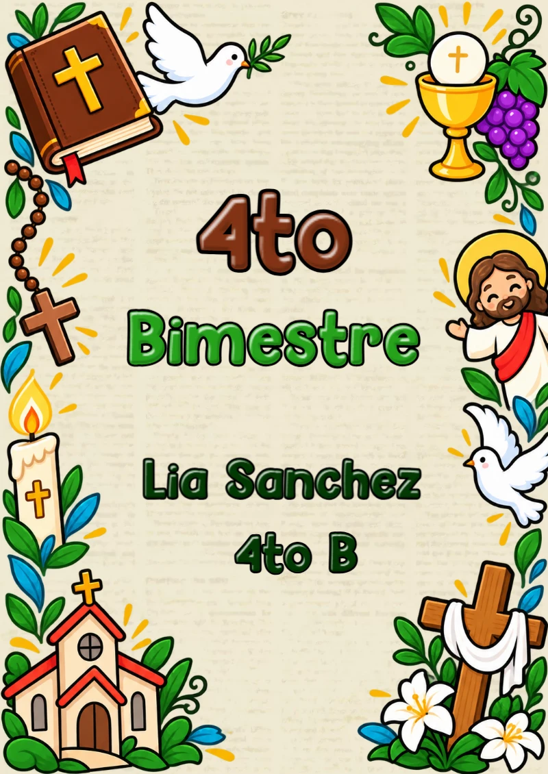 Portada de Cuarto Bimestre para cuaderno escolar para imprimir gratis - con colores vivos y llamativos