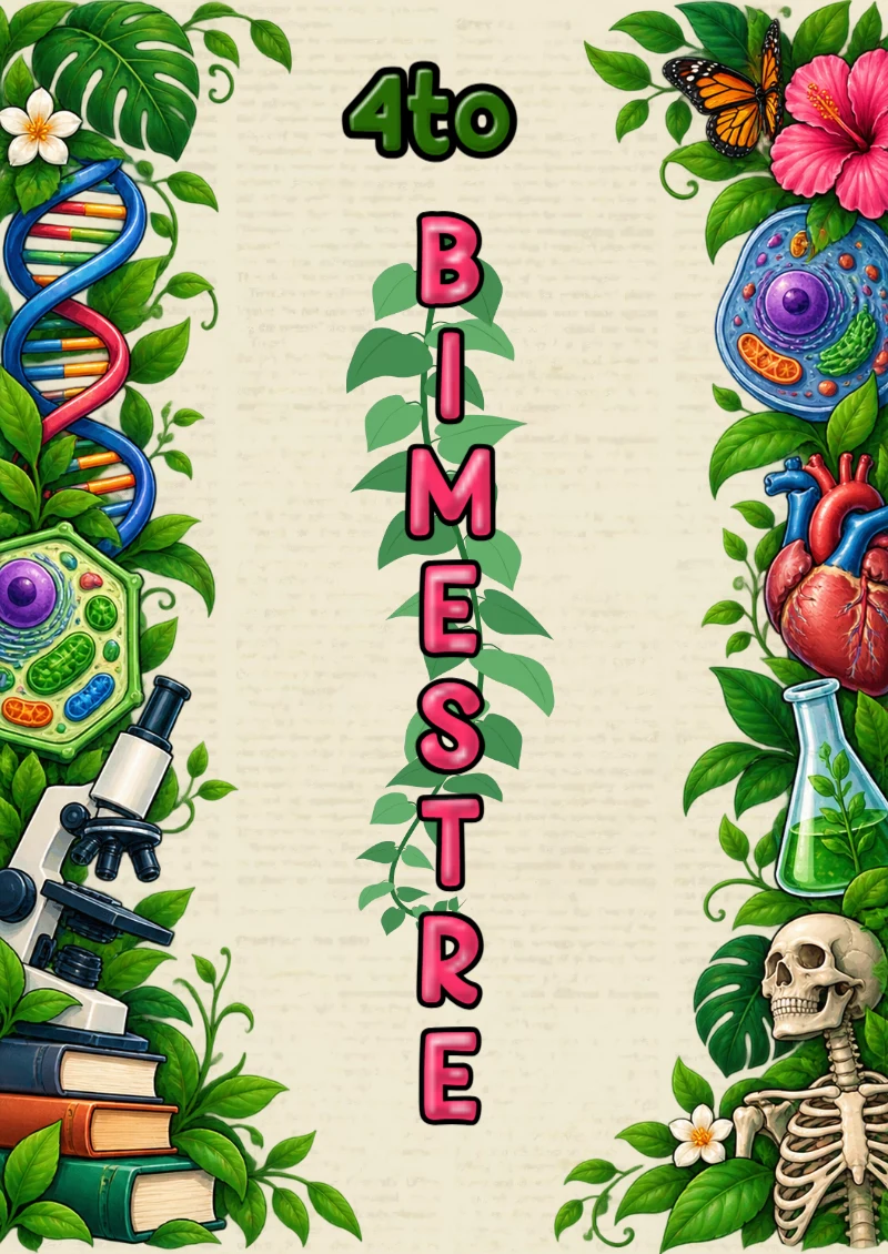 Portada de Cuarto Bimestre para cuaderno lista para imprimir en A4 - ideal para cuadernos de espiral