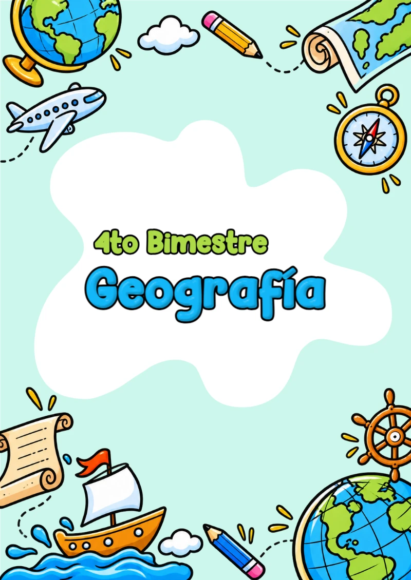 Portada de Cuarto Bimestre para cuaderno para niños de primaria - creación especial de Mini Canva