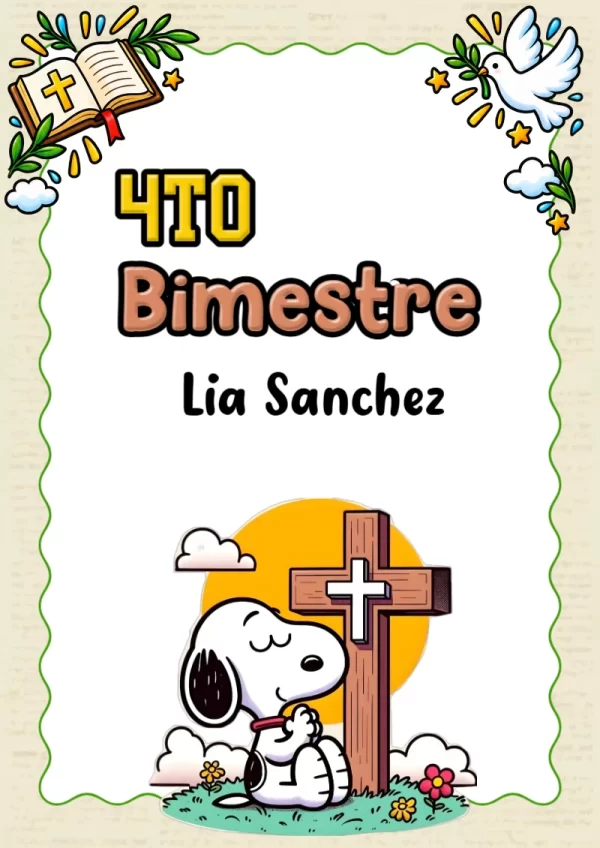 Portada de Cuarto Bimestre para cuaderno en formato A4 - estilo único para estudiantes