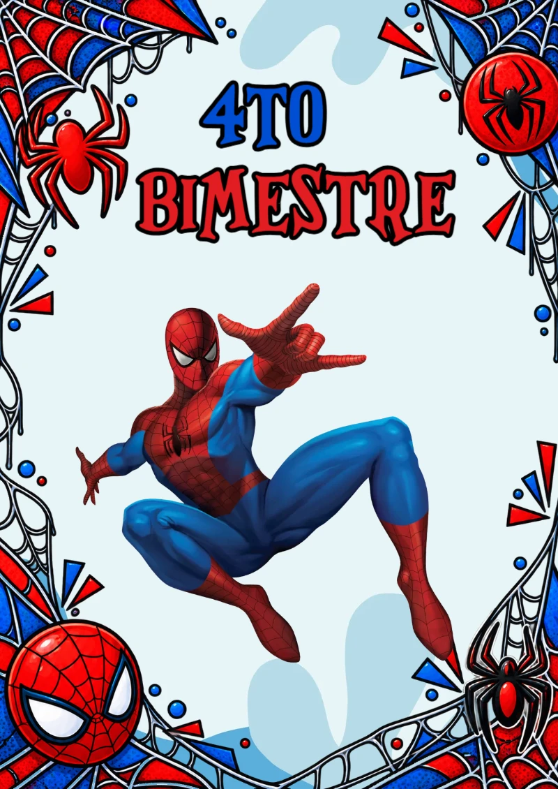 Portada de Cuarto Bimestre para cuaderno lista para imprimir en A4 - con colores vivos y llamativos