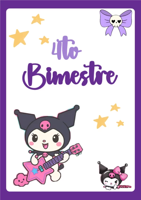 Portada de Cuarto Bimestre para cuaderno escolar para imprimir gratis - para personalizar tus materias