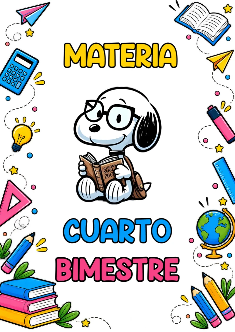 Portada de Cuarto Bimestre para cuaderno lista para imprimir en A4 - versión premium para imprimir
