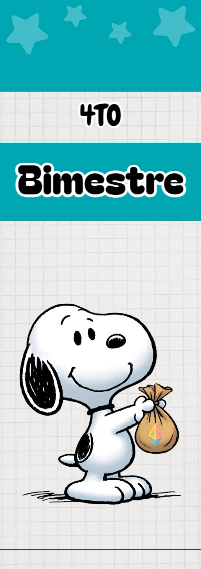 Portada de Cuarto Bimestre Snoopy para cuaderno lista para imprimir en A4 - creación especial de Mini Canva