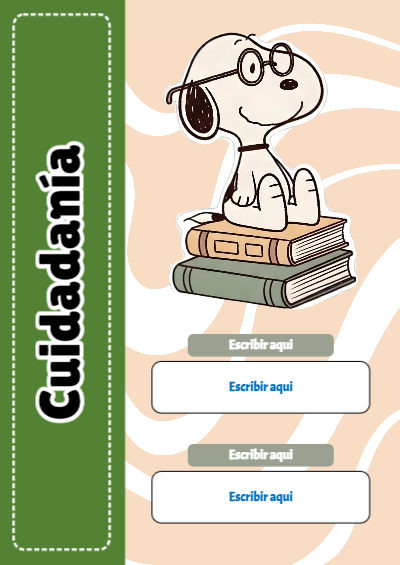 Portada de Cuidadania Editable para Imprimir Gratis