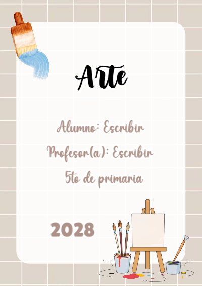 Portada de D3 para cuaderno personalizada para imprimir - diseño escolar moderno