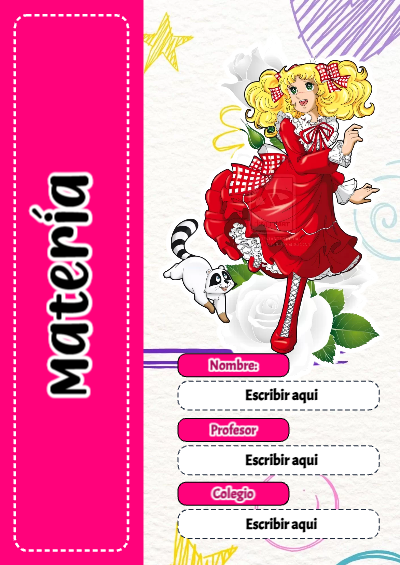 Portada de D3 para cuaderno decorativa y bonita - diseño escolar moderno