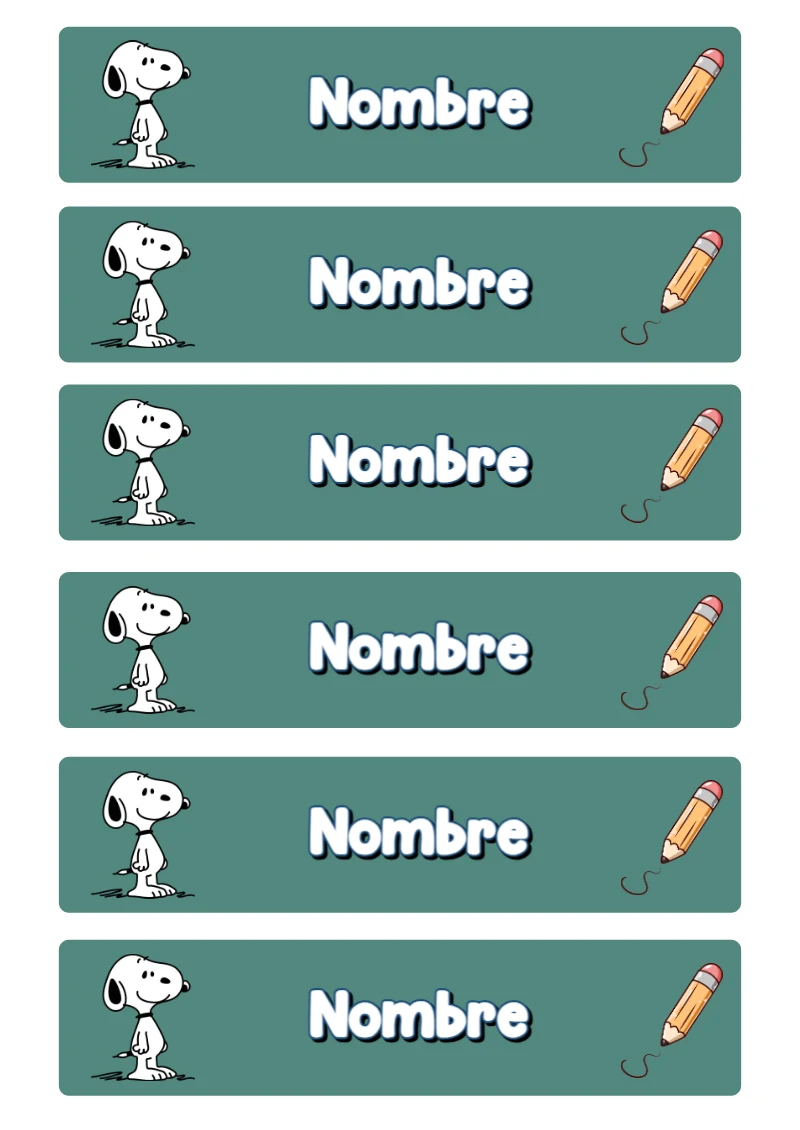 Etiquetas de D5 para primaria y preescolar - para personalizar tus materias