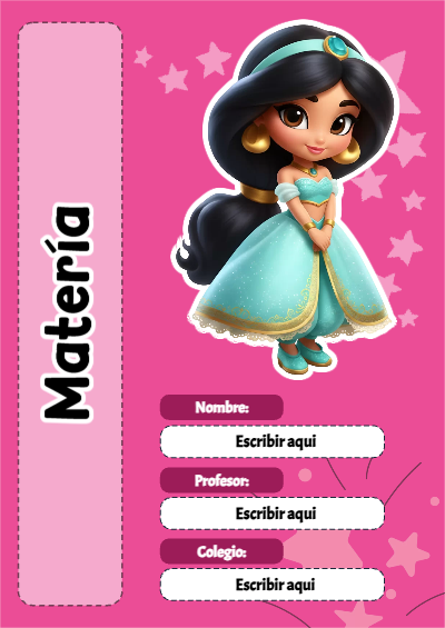 Portada de D6 para cuaderno con diseño escolar - para personalizar tus materias