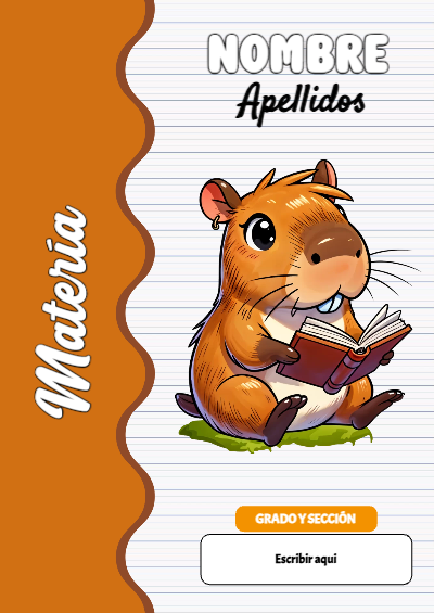 Portada de D8 para cuaderno bonita para imprimir - diseño escolar moderno