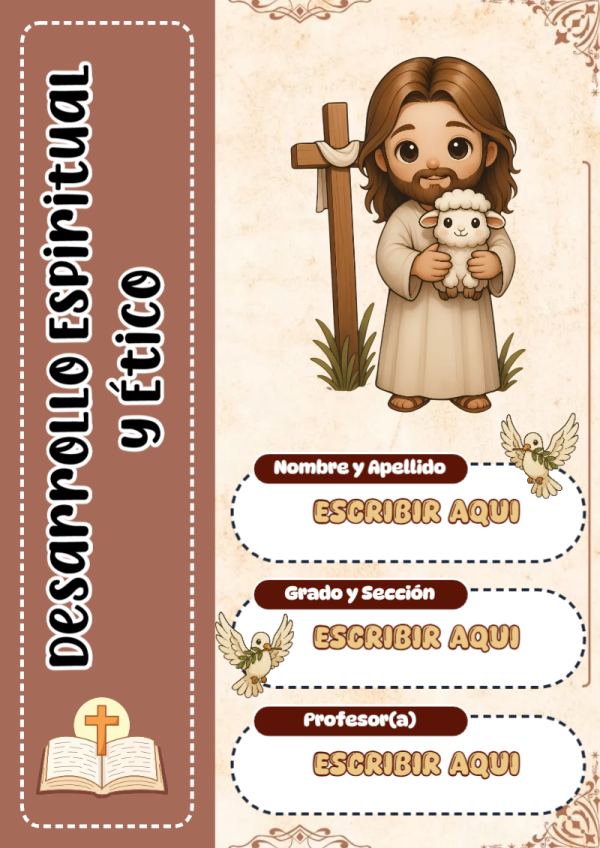 Portada de Desarrollo Espiritual y Ético para cuaderno para estudiantes - disponible para descarga gratuita