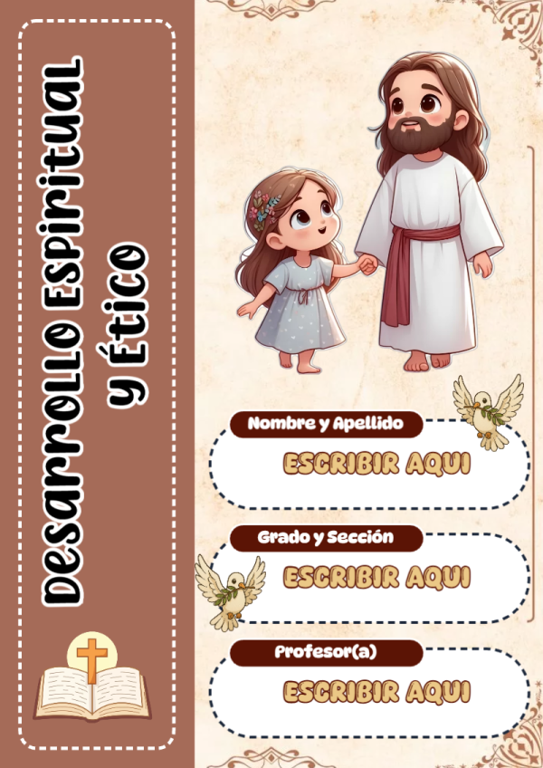 Portada de Desarrollo Espiritual y Ético para cuaderno para clases - ideal para cuadernos de espiral