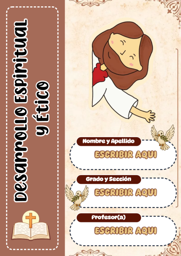 Portada de Desarrollo Espiritual y Ético para cuaderno con estilo creativo - formato digital listo para usar