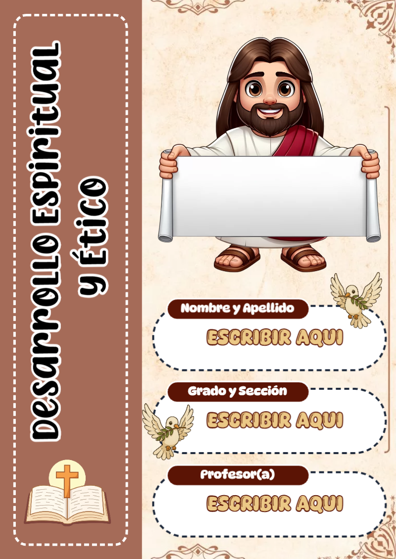 Portada de Desarrollo Espiritual y Ético Editable para Imprimir Gratis
