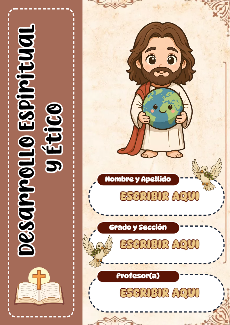 Portada de Desarrollo Espiritual y Ético Editable para Imprimir Gratis