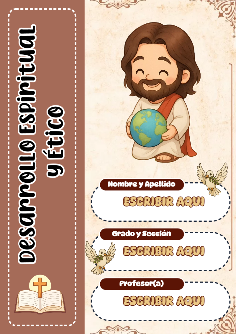 Portada de Desarrollo Espiritual y Ético Editable para Imprimir Gratis