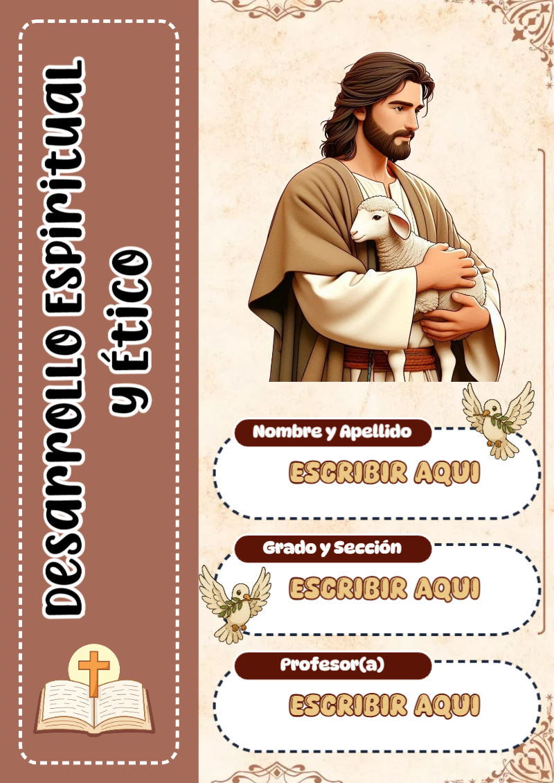 Portada de Desarrollo Espiritual y Ético Editable para Imprimir Gratis