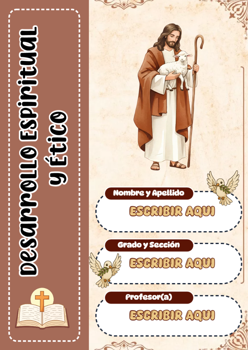 Portada de Desarrollo Espiritual y Ético para cuaderno para niños de primaria - para el regreso a clases