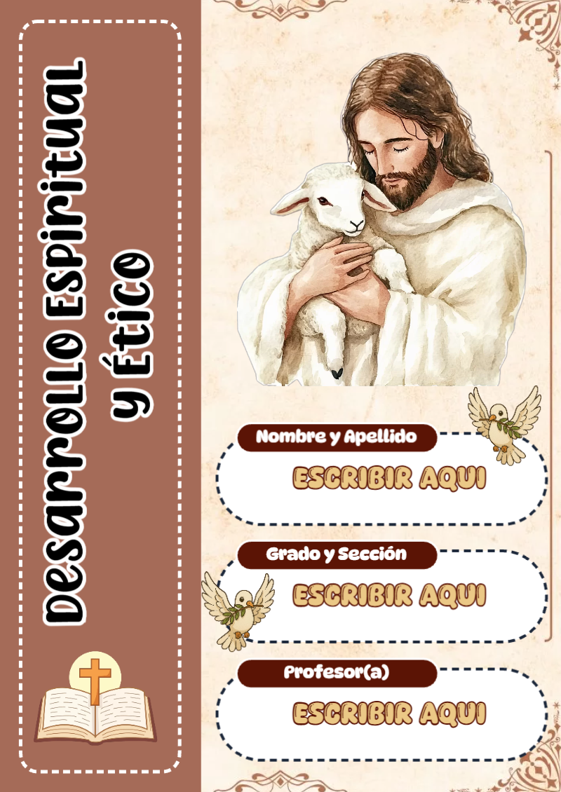 Portada de Desarrollo Espiritual y Ético Editable para Imprimir Gratis