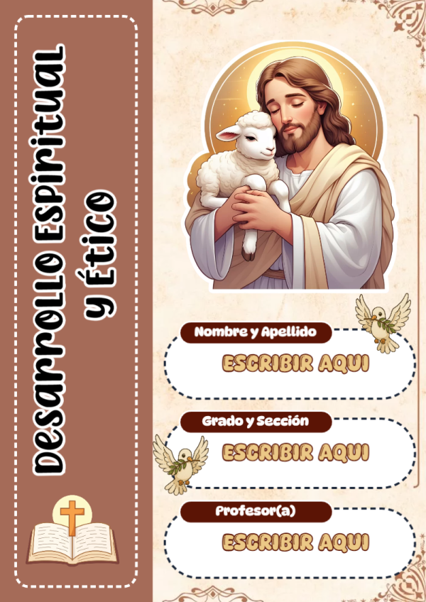 Portada de Desarrollo Espiritual y Ético para cuaderno ideal para niños - creación especial de Mini Canva