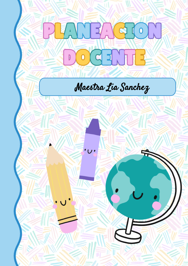 Portada de Docentes Bluey PLANEACION para cuaderno llamativa y bonita - creación especial de Mini Canva