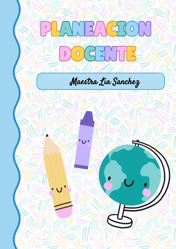 Portada de Docentes Bluey PLANEACION para cuaderno en formato A4 - perfecto para organizar tus apuntes