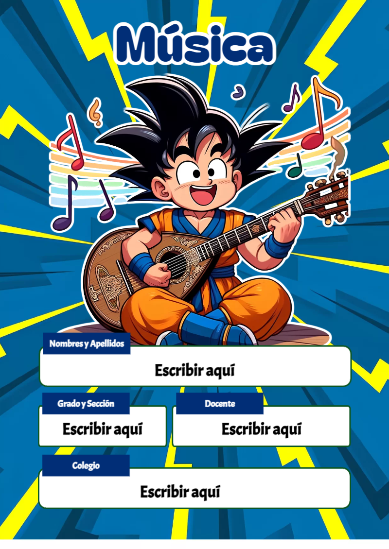 Portada de Dragon Ball de Música Editable para Imprimir Gratis